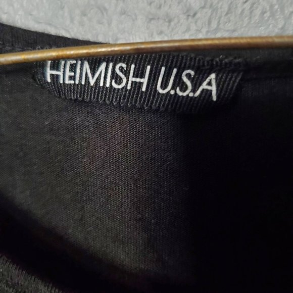 Heimish USA Black and Red Buffalo Check Plaid Long Sleeve Knit Top, S - Picture 2 of 5